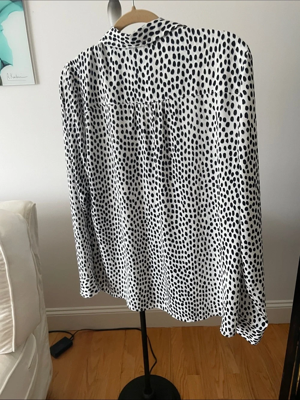 J. Crew Black & White Dalmatian-Spot Button-Down Shirt